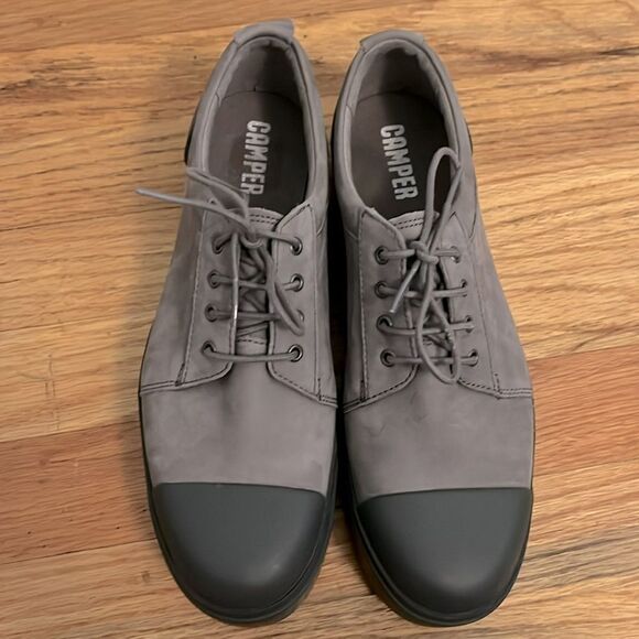 Camper platform Vintar Gray Nubuck Leather lace up brogues size 39/ US 39 - Picture 5 of 12